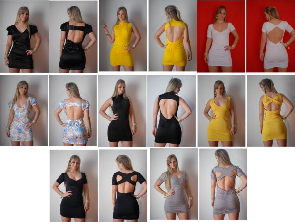 Vestidos Manga Curta e Sem Manga 10 peças